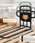 Heavy Duty Bed Rail With Dual Grab Bars For Elderly Adults 400 Lbs Capacity Adjustable Height Non Slip Foam Grips shown on bed