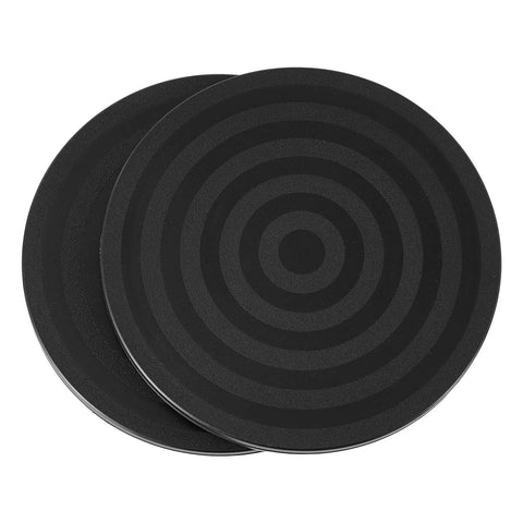 Beefy Eight Inch Heavy Duty Rotating Swivel Stand Smooth Spin Lazy Susan Base With Anti Slip Groove Black circular design