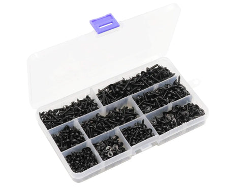 Assortment kit with 900 Piece Self Tapping Screw Assortment Kit With M2.3 M2.6 M3 Truss Head Wafer Head And Pan Head Washer Screws in box