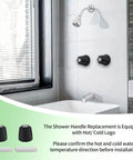 Remodel Bathtub And Shower Handle Kit 2 Piece Replacement With 12H 2H And 12H 2C Stems Flange Base Matte Black Finish shown in bathroom