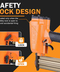 Pro Spec 16 Gauge Pneumatic Finish Nailer Drives Three Quarter To 2 Inch Straight Nails packing safety lock design for secure use.