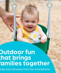 Outdoor Baby Swing For Toddlers With High Back Bucket Seat Heavy Duty Coated Chains Fully Assembled Backyard Swing Set Accessory Green