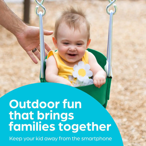 Outdoor Baby Swing For Toddlers With High Back Bucket Seat Heavy Duty Coated Chains Fully Assembled Backyard Swing Set Accessory Green