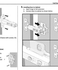 Berta 2-pack full-overlay frameless European concealed cabinet hinges with screws; installation diagram