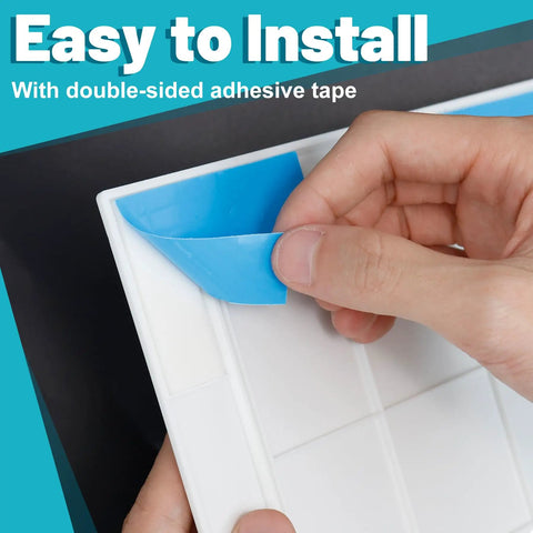 Quick Peel Stick Access Panel Four By Seven Inches Slick Heavy Duty Abs Drywall Cover being installed with double-sided tape.