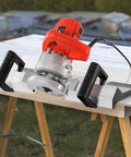 Heavy Duty Electric Tile Angle Cutting Machine With 43 Degree Chamfering Guide For Ceramic Tiles Smooth Bevel Cuts No Sweat For Weekend Warriors And Pros on work table.