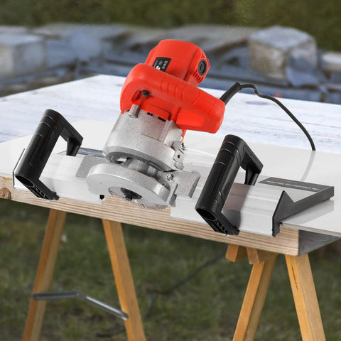 Heavy Duty Electric Tile Angle Cutting Machine With 43 Degree Chamfering Guide For Ceramic Tiles Smooth Bevel Cuts No Sweat For Weekend Warriors And Pros on work table.