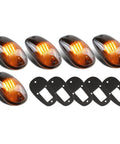 Pack of 5 cab roof marker lights with smoked lens and 16 amber LEDs for Dodge Ram 1500 2500 3500 2003 through 2016 including gaskets.