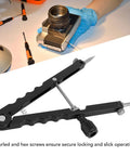 Handy Lens Opener Tool Kit With 3 Interchangeable Tips For 37mm To 86mm Openings shown beside a camera lens setup