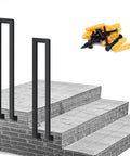 Heavy Gauge Side Mount Step Handrail For Outdoor Stairs And Patio Deck No Fuss Weatherproof with installation screws on brick stairs