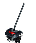 Garden Tiller Cultivator Attachment For Gas Powered Multi-Use Outdoor Equipment, showing steel tines and handle.