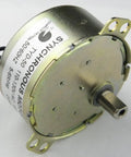 TYD-50 Small Synchronous Gear Motor 110V AC 5-6 RPM CCW with 11mm flush shaft, compact gearbox close-up