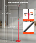 Underhoist Support Stand 1653 Lb Capacity With Adjustable Height From 54.02 Inches To 83.86 Inches in red shown in garage