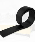 Heavy Duty Rubber Cutting Edge For Snow Plow 60 Inch Wide By 4 Inch High Replacement Blade rolled and flat in black for snow clearing.