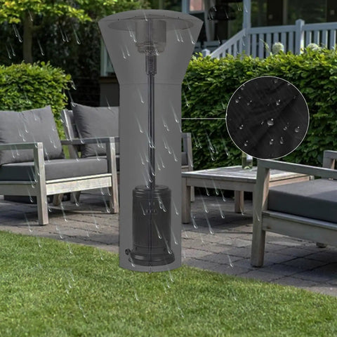 Waterproof Outdoor Patio Heater Cover With Zipper For Round Propane Heaters 88 Inch Height 33 Inch Dome 19 Inch Base Black Heavy Duty