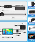 Top Tier 2000 Watt Titanium Immersion Water Heater With Easy Spin Temperature Dial And Built In GFCI Safety Plug showing dimensions and design.