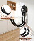 Heavy Duty Magnetic J Hooks Set With Anti Slip Layer For Metal Cabinets Garage Shelves And Garden Tools Black Three Piece Set