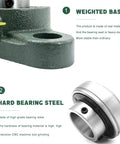 Heavy Duty Pillow Block Bearing Set Pack Of 4 With 1 Inch Bore Chrome Steel Self Aligning Flange Mounted Block Bearings For Industrial Machinery And Shaft Support, focus on weighted base and hard bearing steel.