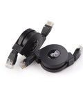 2-Pack 3Ft Retractable Ethernet Cables Cat5e For Gigabit Networking 10 100 1000 Mbps RJ45 Travel Friendly For Computers