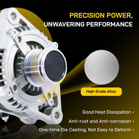 Close-up of Drop In Replacement 3.5L V6 Alternator For 2007 2018 Lexus ES350 RX350 Avalon Highlander Venza Fits 2005 2018 Models