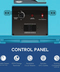 Control panel of Heavy Duty Air Scrubber With Three Stage Filtration And Hepa Clean Shield Tech showing variable speed and features.