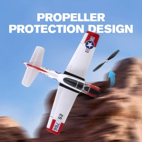 Beginner Friendly Easy To Fly T 28 RC Plane With Three Flight Modes And One Key Return, Durable EPP Foam With Prop Guard in flight
