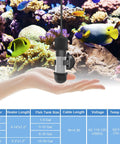 Go-To Betta And Small Fish Tank Heater With Bright Led Digital Screen held in hand, 10W submersible unit for 1-5 gallon tanks.