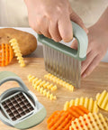 Amazon 2-piece crinkle cutter and potato cutter set with green handles and stainless steel blades