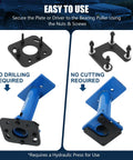 Rear Axle Bearing Puller And Installer Kit With ABS Tone Ring Adapter Plate showing steel components with fasteners
