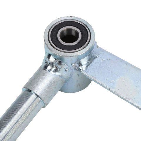 Close-up of Heavy Duty 15mm Front Wheel Steering Knuckle Spindle For Go Kart ATV Quad With M15 Thread Built Tough Steel Alloy.