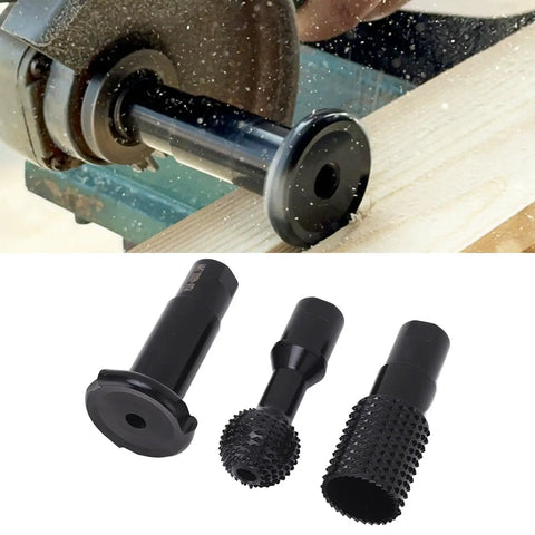 Pro Grade 3 Piece M10 Angle Grinder Rotary Sphere Burr Bit Set For Fast Wood Carving And Smooth Polish On Plastic Or Fiberboard Built Tough With Alloy Steel To Knock Out Detail Jobs Without Breaking A Sweat. Close-up of three black rotary burr bits.