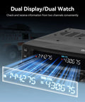 Dual Band Ham Radio Cross Band Repeater And Mobile Transceiver with dual display feature showing two channel frequencies