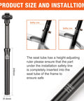 Diagram showing Dope Dropper Post Fits 27.2 30.4 30.9 31.6mm Diameters and 400mm Length with installation instructions.