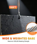 1/16 Inch 7x7 Stainless Steel Wire Rope Kit 165FT Cable with stone weight test, highlighting strength and durability