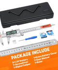 Beefy All Metal Digital Caliper With Extra Batteries And Battery Cover 6 Inch Measuring Tool Inch Metric Fraction LCD Kit