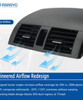 Front view RARAYC dashboard vent trim kit for Toyota Corolla 2008-2013 center A/C vent panel with left/right trims gray
