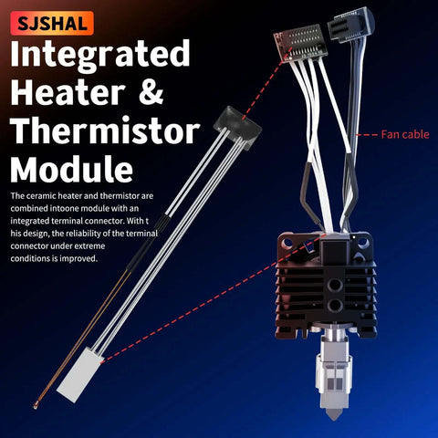 Plug-and-Play Hotend Replacement Kit For P1P And P1S 3D Printer Hardened Steel 0.4mm Nozzle, Ceramic Heater, Cooling Fan, Thermistor