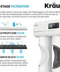 Diagram of Purita 2-Stage Carbon Block Under-Sink Water Filtration System With Digital Display FS-1000, showing filtration stages.