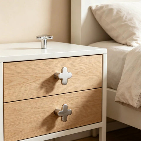 Cross Flower Cabinet Knobs And Drawer Pull Set In Polished Chrome Zinc Alloy Hardware For Cupboard Wardrobe Closet Bathroom 4 Pack