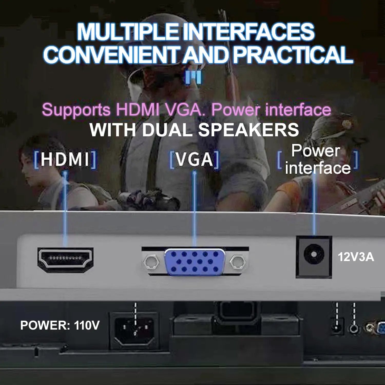 19 Inch HD Monitor, 1440x900, HDMI/VGA Slim Display ✓