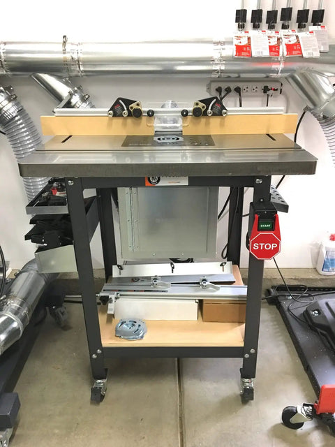 Router table with Heavy Duty 15 Amp Safety Power Tool Switch With Stop Paddle Quick Shut Off