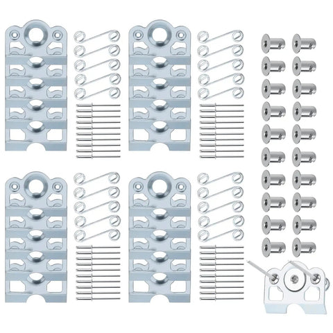 Heavy Duty 1/4 Turn Quick Release Dzus Fasteners Steel Slot Head Buttons set includes dimpled tabs, springs, and rivets for street rods.