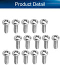15 Piece M6 Pan Head Machine Screws Tough As Nails 304 Stainless Steel Phillips Cross Drive Fasteners Full Thread bolts arranged.