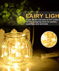 Warm White Battery Operated Fairy String Lights 10 Ft Copper Wire Set Waterproof Indoor Outdoor Decor For Weddings Christmas Holidays 2 Pack With 30 LEDs Each No Timer And Batteries Not Included Party Ready displayed in a jar.