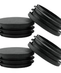 Four Pack One And Three Quarters Inch Round Plastic Hole Plugs Black End Caps For Round Metal Tubes Ideal For Furniture Protection Floor Guarding And Easy Installation