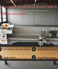 Heavy Duty 8x39 Inch Mini Metal Lathe With Brushless 1100W Motor For Woodworking on a workbench with digital control display.