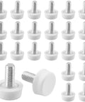 24 Pack Adjustable Furniture Levelers M6x15mm For Tables Chairs Cabinets White Screw On Glide Feet
