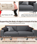 Diagram showing a sofa lifted by a Wood Platform Dolly With Four Wheels Heavy Duty Furniture Mover 550 Lbs Capacity Pack Of 2 Christmas Edition.