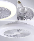 11" E26 Socket Ceiling Fan with Light, Dimmable 3 Color LED Fan Light, Mini Screw-in Fan Light, close-up view.