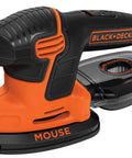 Dead Simple Mouse Detail Sander With Grab And Go Pads For Cramped Corners and Tricky Edge Jobs, showing ergonomic design and filtration system.